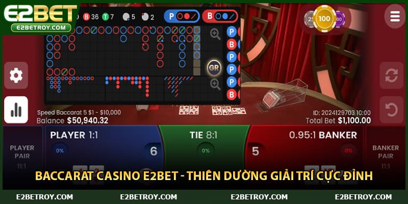 Baccarat casino E2bet - Thiên dường giải trí cực đỉnh