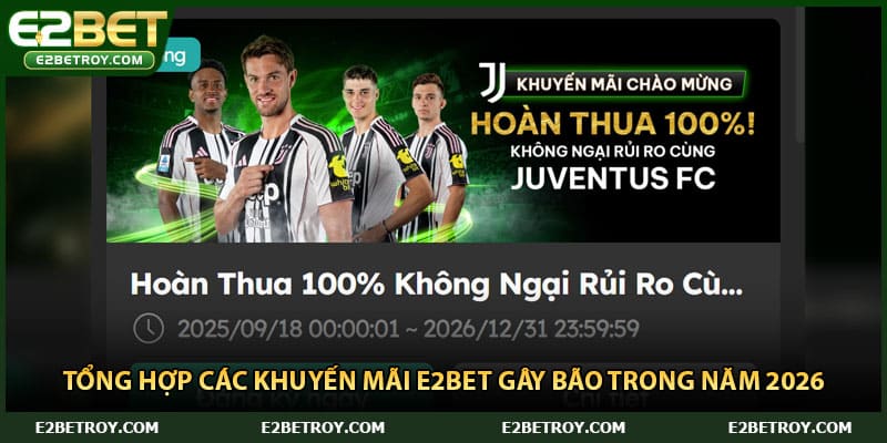 Tổng hợp các khuyến mãi E2bet gây bão trong năm 2026 siêu hot